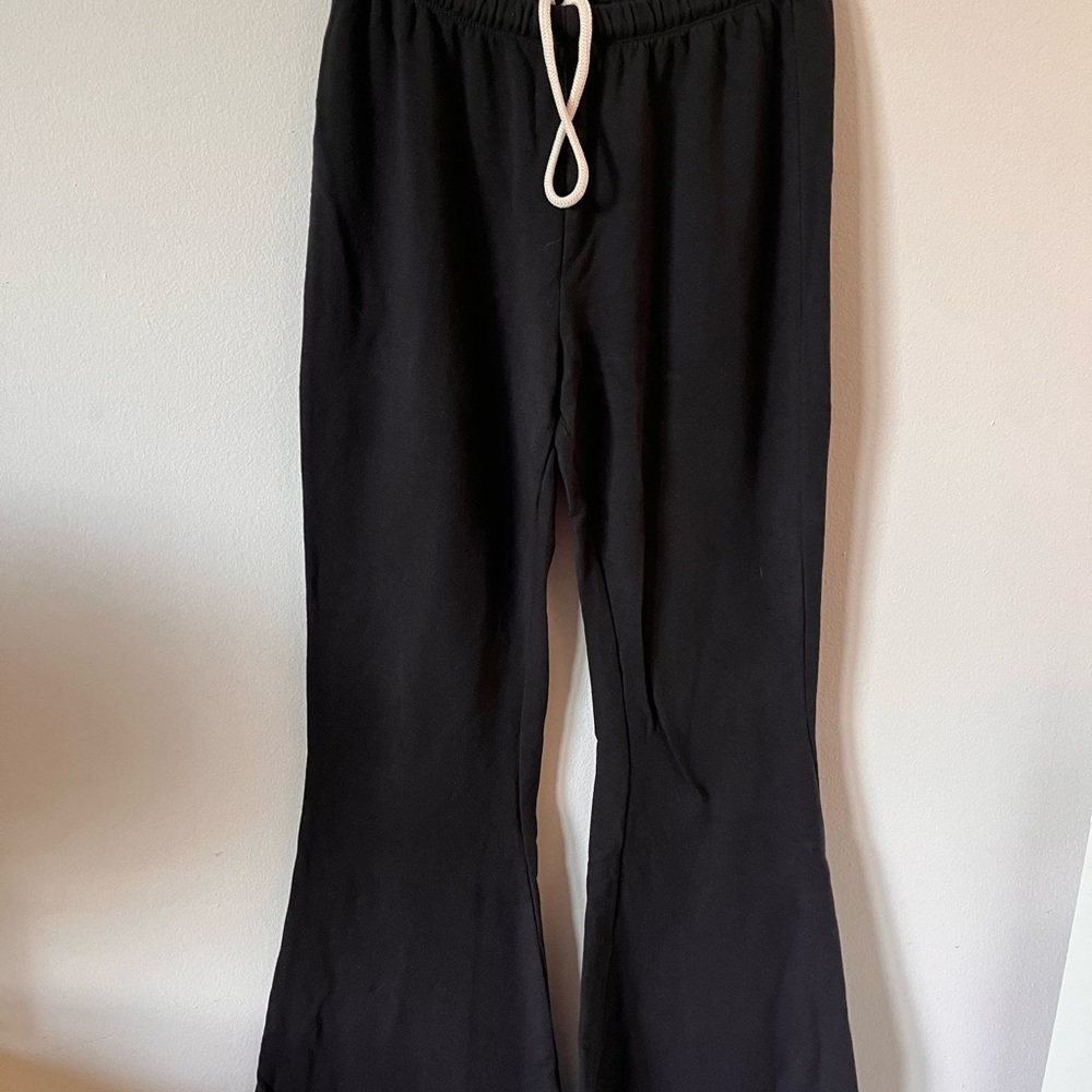 Black Extra Wide Track Pants